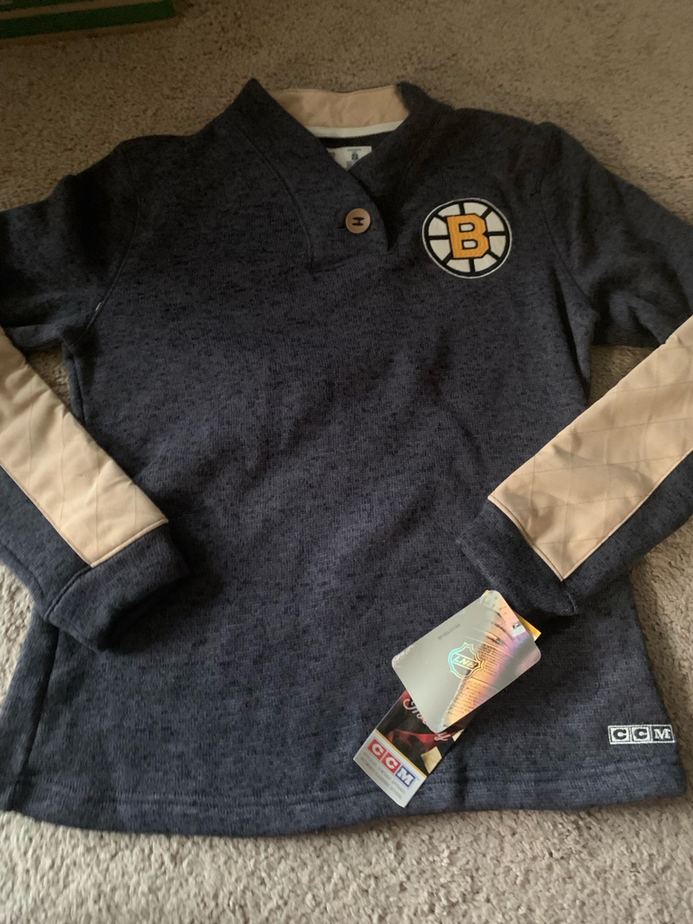 CCM Women’s Grey Pullover Boston Bruins Sweatshirt